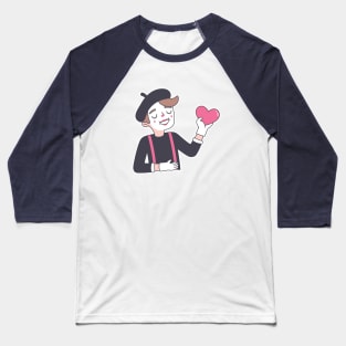 Cute Mime Heart My Heart Baseball T-Shirt